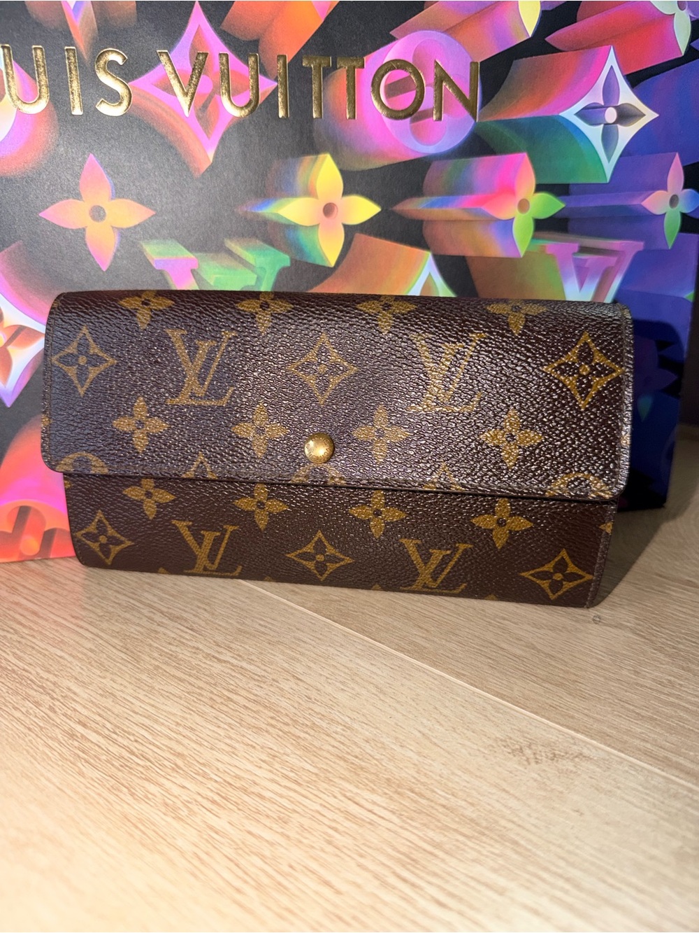 Louis Vuitton Sarah Brown Monogram Canvas Long Wallet